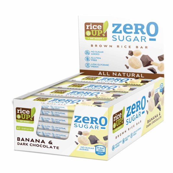 18g RiceUP! Zero Sugar Barna Rizsszelet Étcsokoládé - Banán